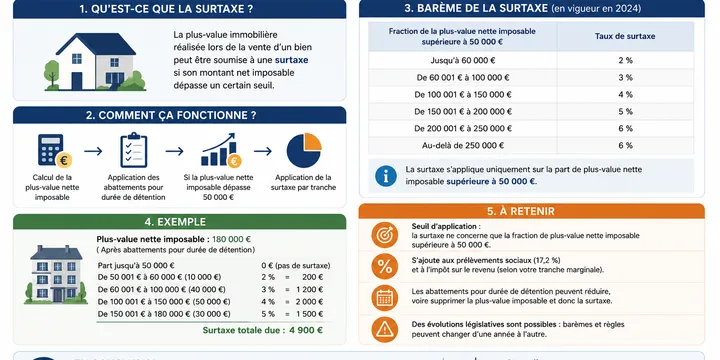 Plus-value immobilière supérieure à 50 000 € : comment fonctionne la surtaxe ?