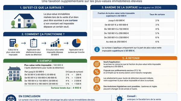 Plus-value immobilière supérieure à 50 000 € : comment fonctionne la surtaxe ?