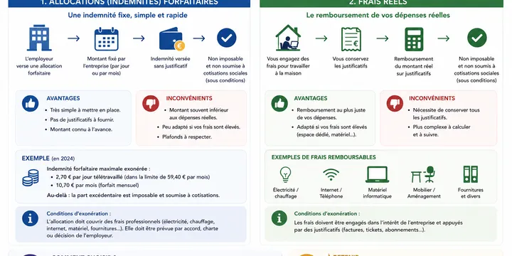 Télétravail : allocations de l'employeur ou frais réels, comment choisir ?