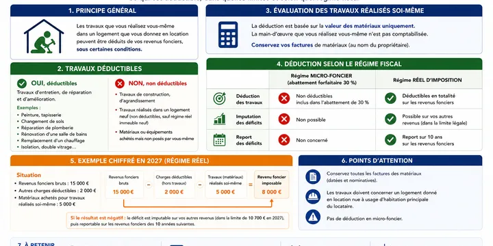 Travaux réalisés soi-même dans une location : que pouvez-vous déduire ?